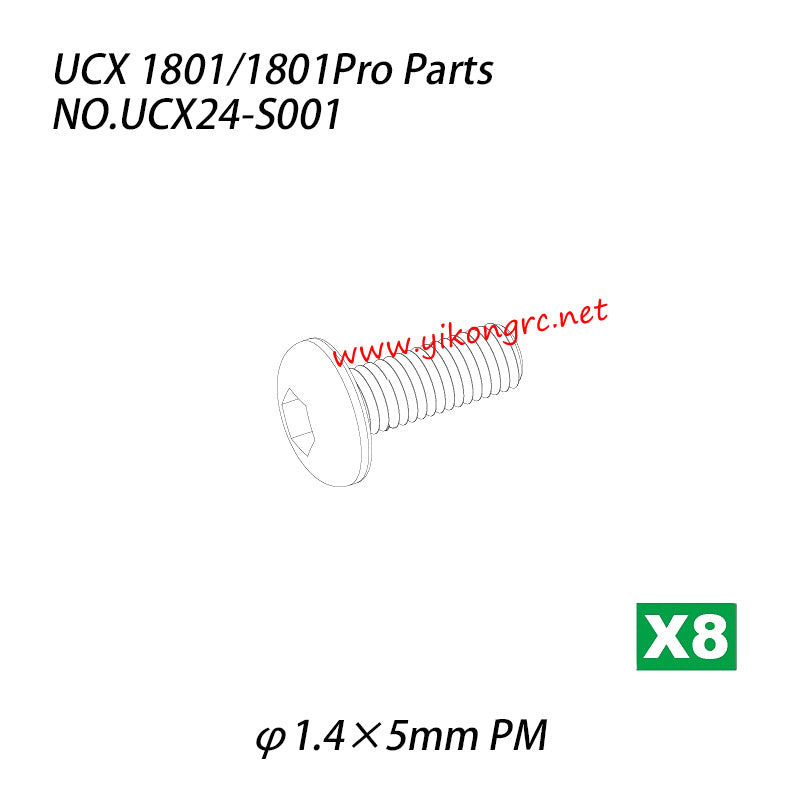 UDIRC UCX1801 / 1801Pro Parts Hexagon Round Head Machine Screw (φ1.4×5mm PM) UCX24-S001