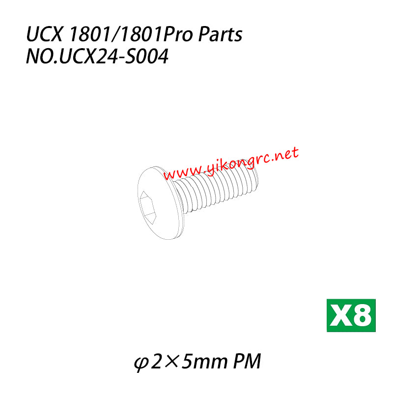UDIRC UCX1801 / 1801Pro Parts Hexagon Round Head Machine Screw (φ2×5mm PM) UCX24-S004