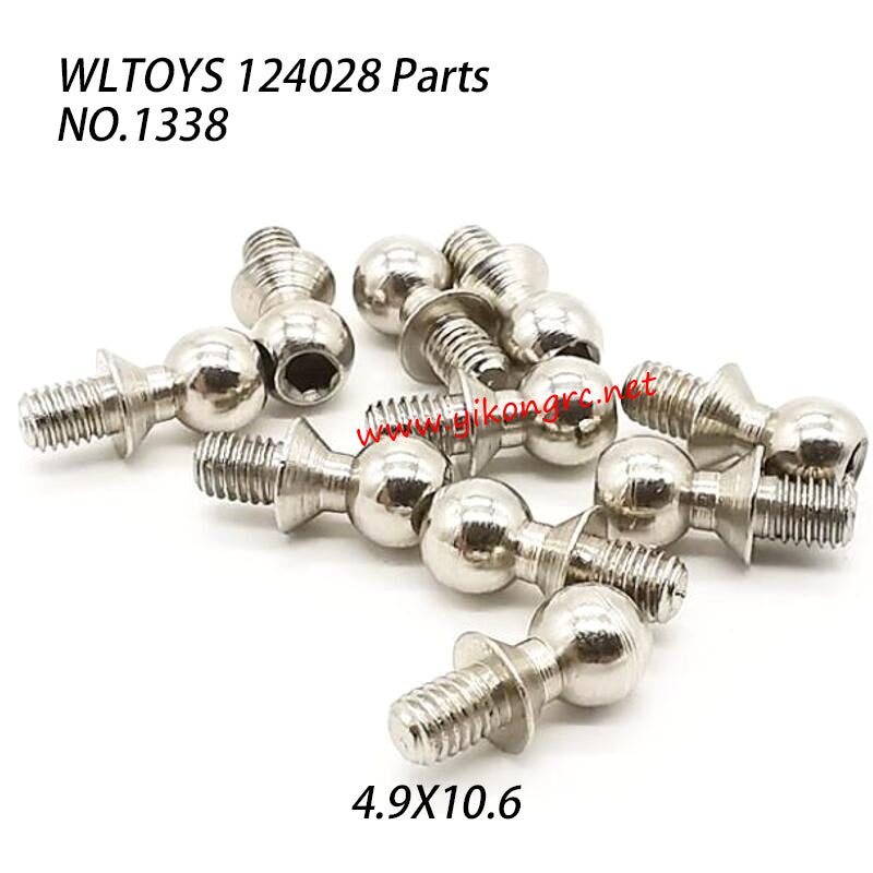 WLTOYS 124028 Parts Ball Head Screw 4.9x10.6 1338