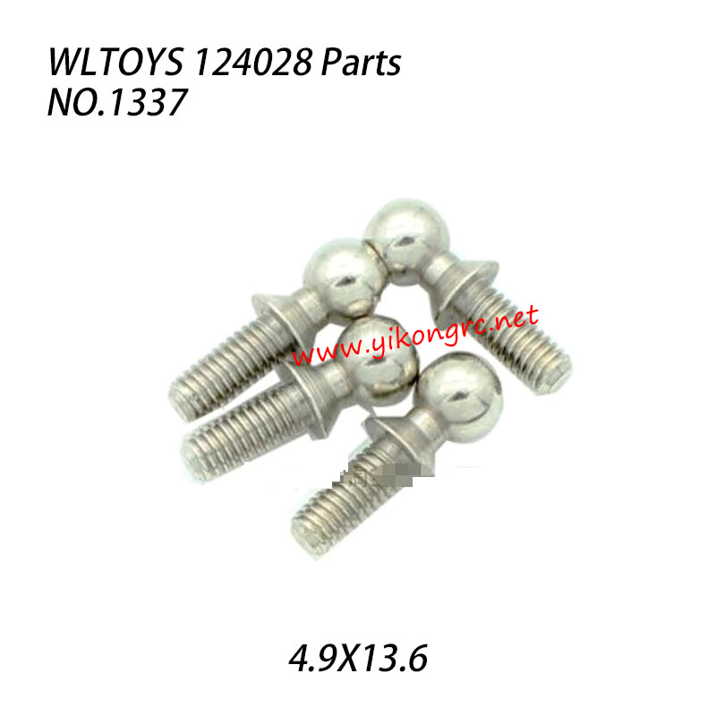 WLTOYS 124028 Parts Ball Head Screw 4.9x13.6 1337