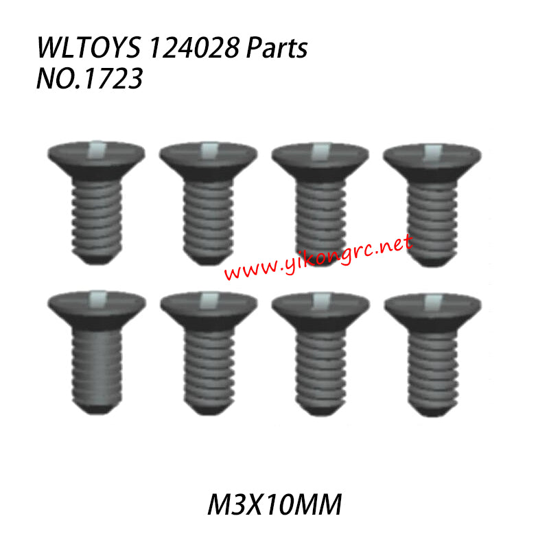 WLTOYS 124028 Parts Cross Countersunk Screw M3x10mm 1723
