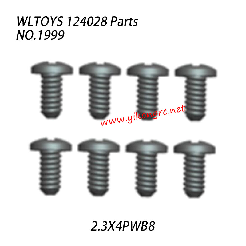 WLTOYS 124028 Parts Screw 2.3x4 PWB8 1999