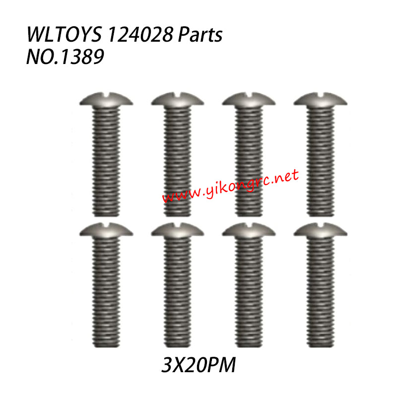 WLTOYS 124028 Parts Screws 3x20PM 1389