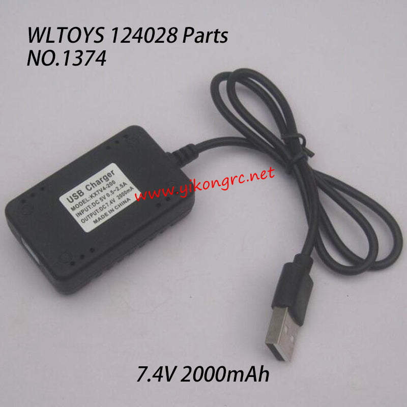 WLTOYS 124028 RC Truck Parts 7.4V 2000mAh USB Charger 1374 BOTTOM