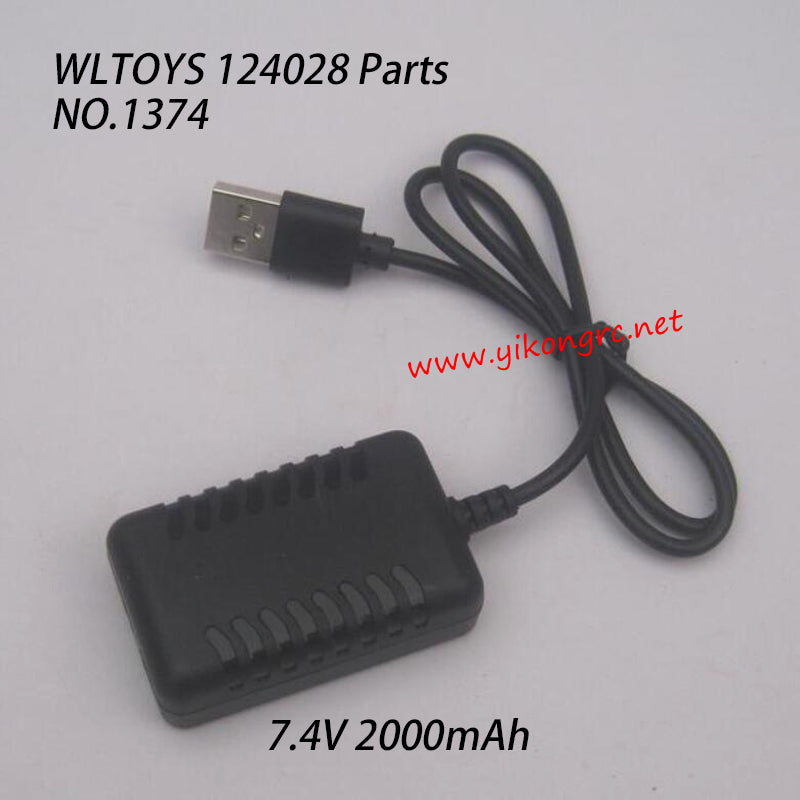WLTOYS 124028 RC Truck Parts 7.4V 2000mAh USB Charger 1374 Top
