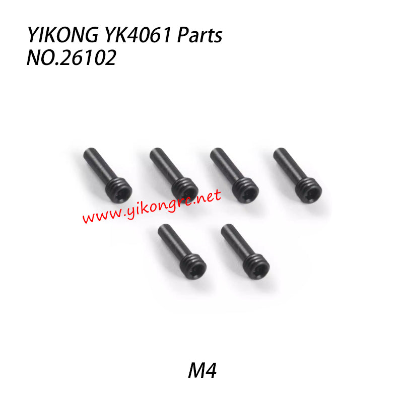 YIKONG YK4061 Parts Longitudinal shaft female threaded cup screw shaft M4 26102