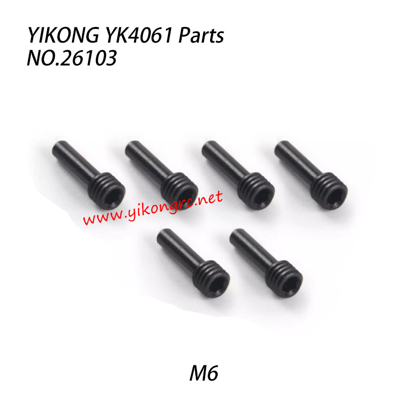 YIKONG YK4061 Parts Longitudinal shaft male threaded cup screw shaft M6 26103