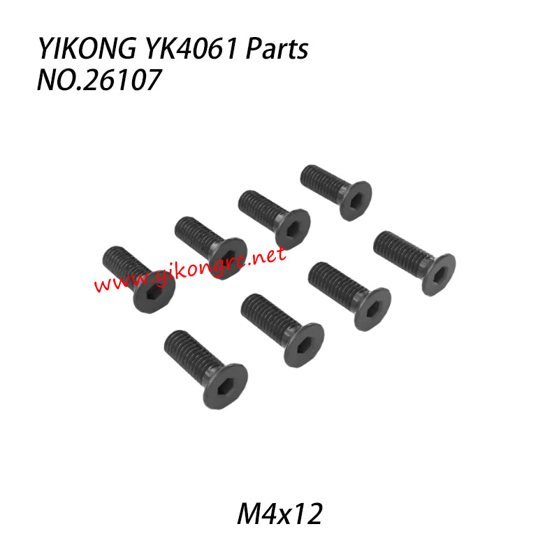 YIKONG YK4061 RC Car Parts Flat-head hex socket screw M4x12 26107