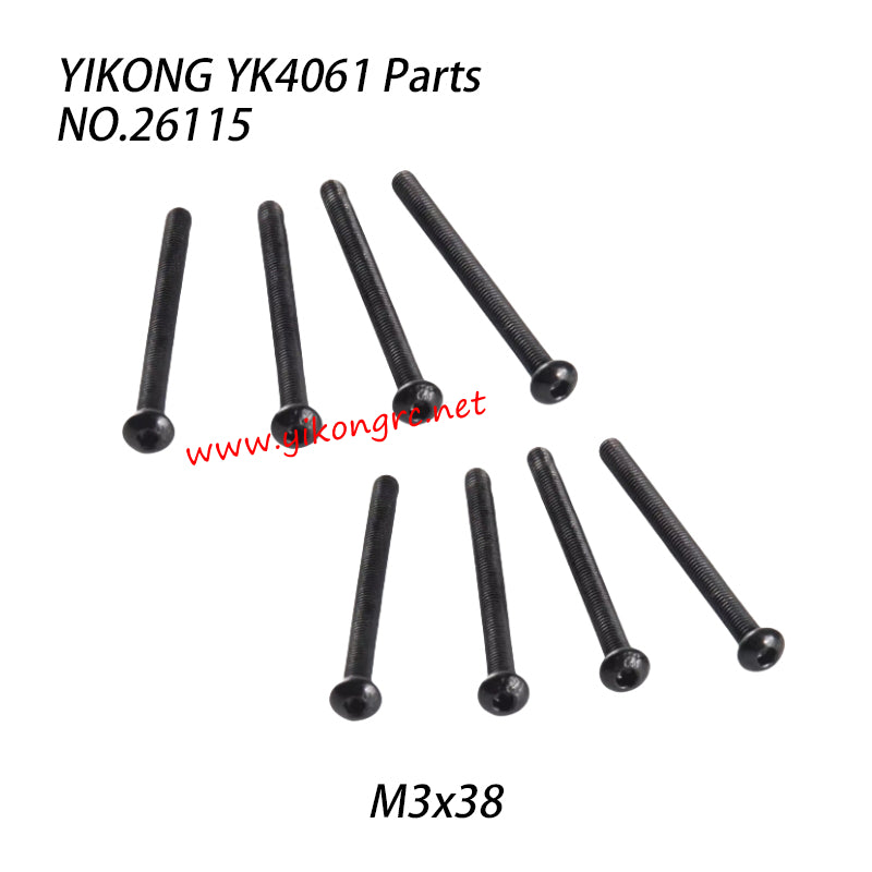 YIKONG YK4061 RC Truck Parts Pan-head hex socket screw M3x38 26115