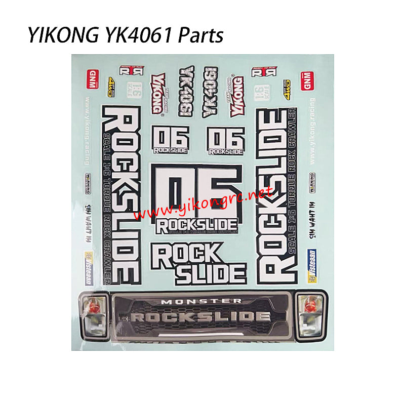 YIKONG YK4061 RC Truck Parts Stickers
