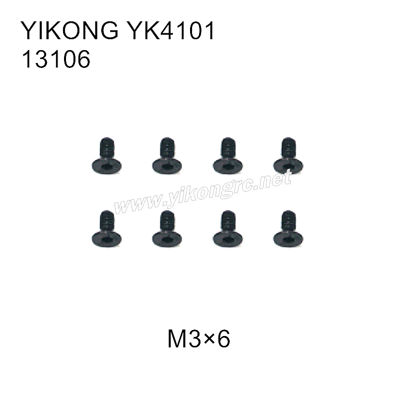 YIKONG YK4101 RC Car Parts Flat Head Screws(M3x6) 13106