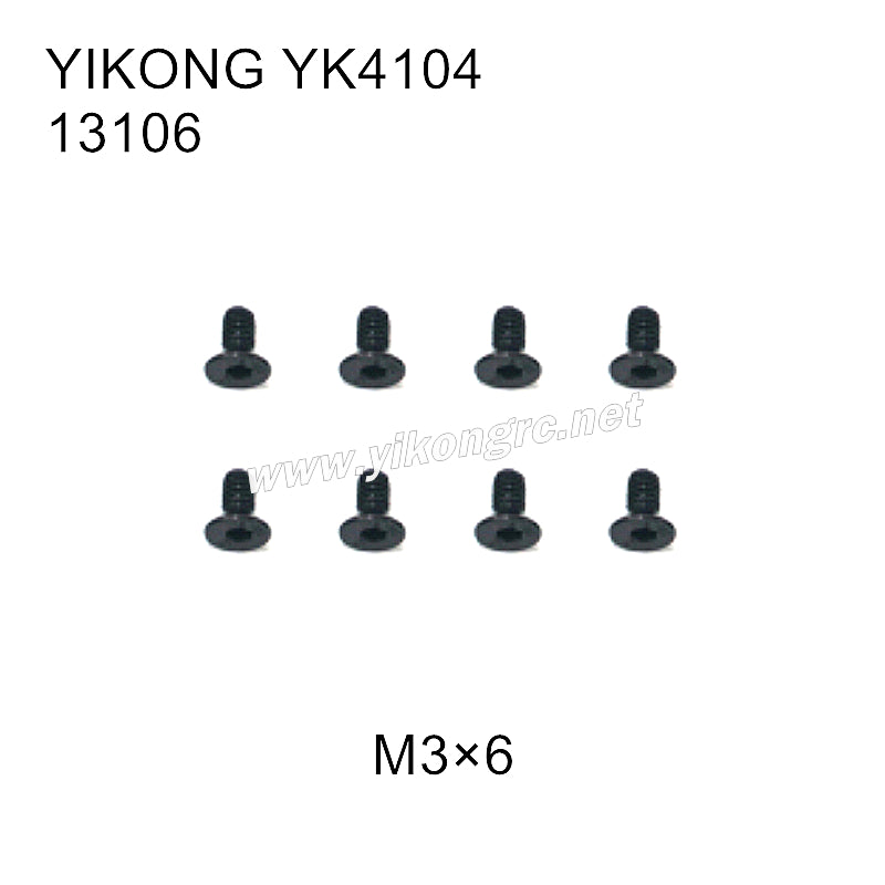 YIKONG YK4104 RC Car Parts flat head screws M3x6 13106