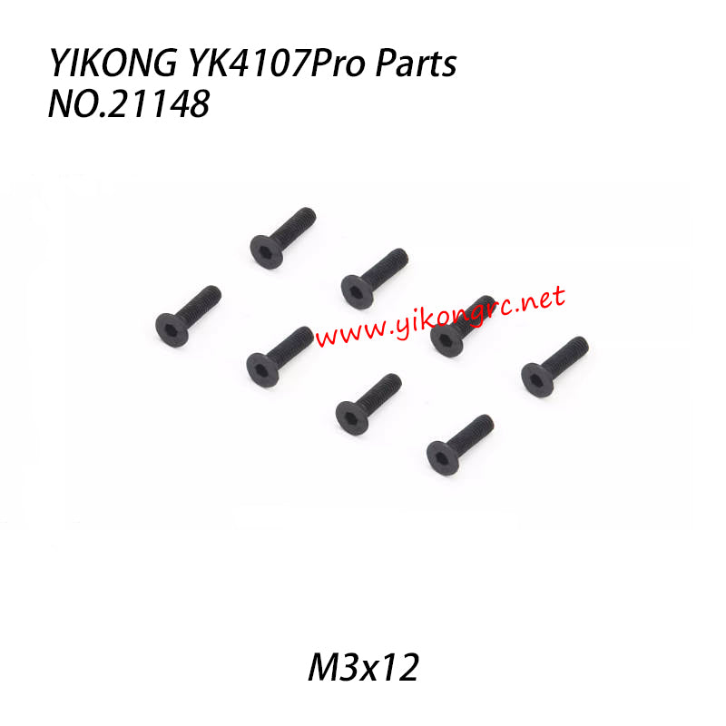 YIKONG YK4107Pro Parts Flat Head Socket Screw M3x12 21148