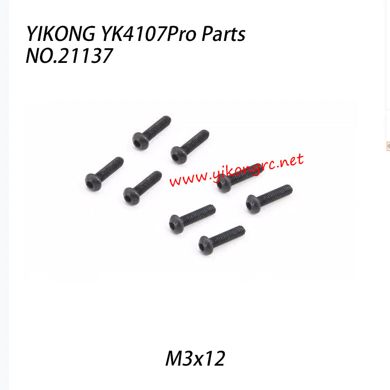 YIKONG YK4107Pro Parts Pan Head Hex Socket Screws (M3x12) 21137