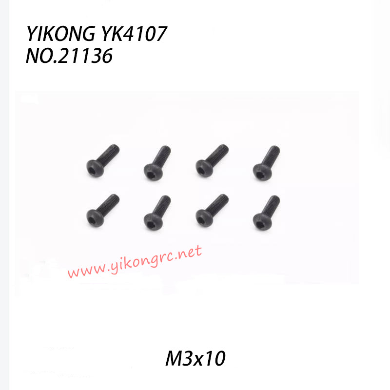 YIKONG YK4107 Parts Pan Head Hex Socket Screws M3x10 21136