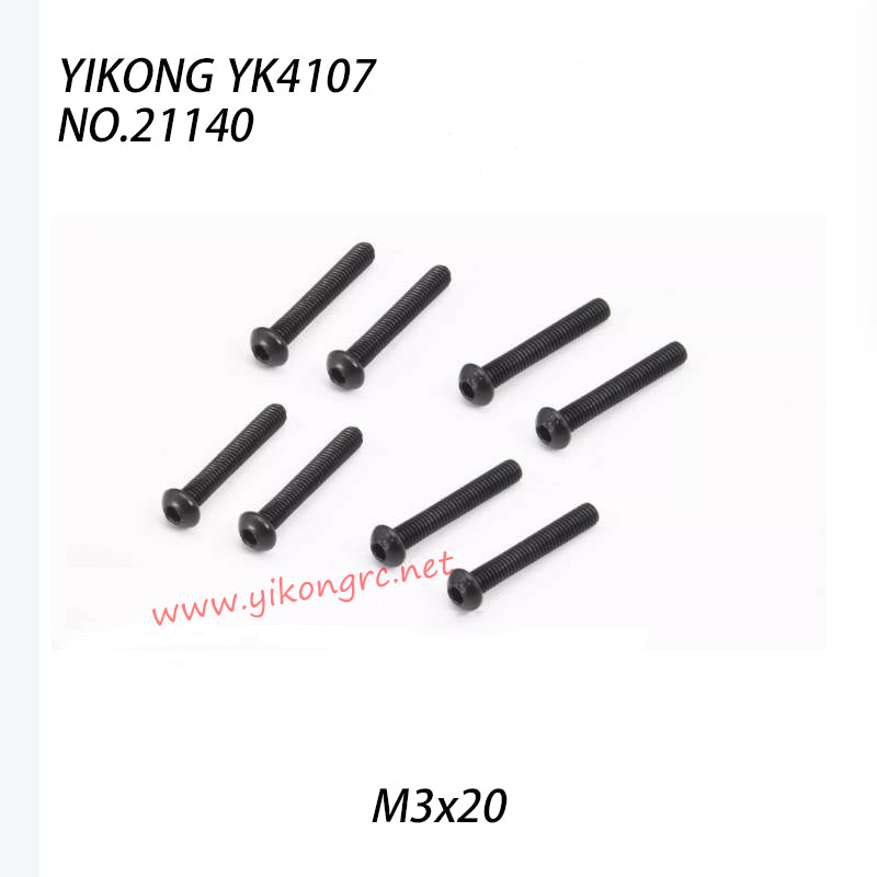 YIKONG YK4107 Parts Pan Pan Head Hex Socket Screws M3x20 21140