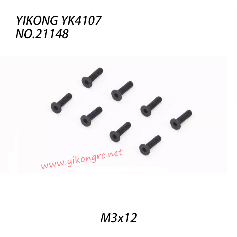 YIKONG YK4107 RC Truck Parts Flat Head Socket Screw M3x12 21148