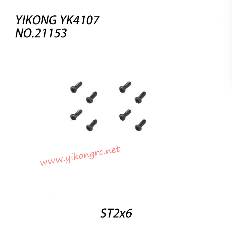 YIKONG YK4107 RC Truck Parts Pan-Head Cross Self-Tapping Screw St2x6 21153