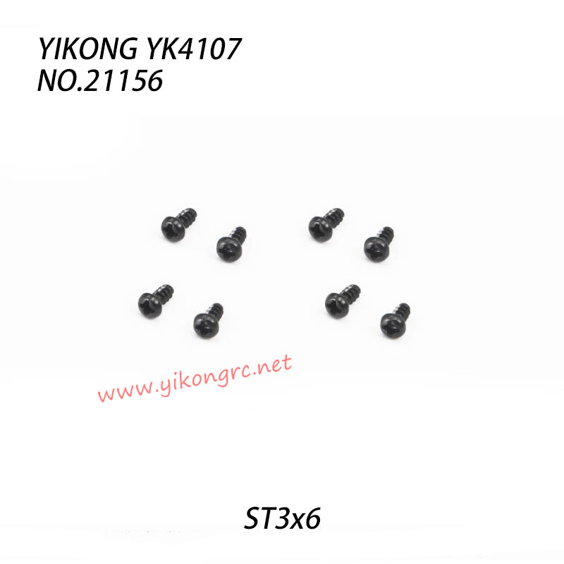 YIKONG YK4107 RC Truck Parts Pan-Head Cross Self-Tapping Screw St3x6 21156