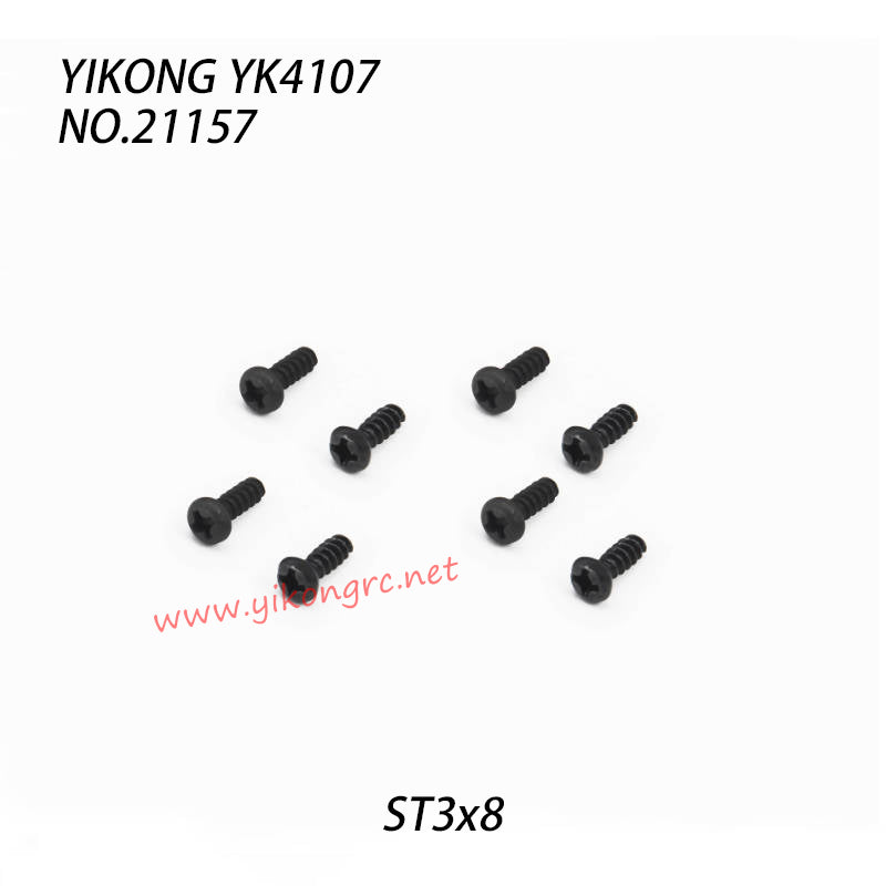 YIKONG YK4107 RC Truck Parts Pan-Head Cross Self-Tapping Screw St3x8 21157