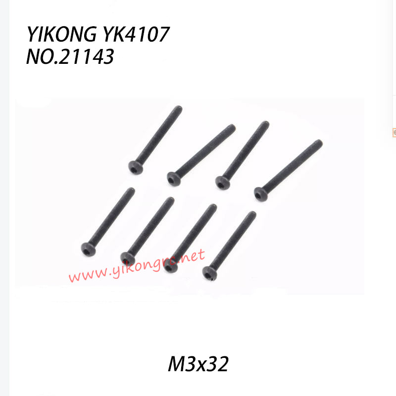 YIKONG YK4107 RC Truck Parts Pan Head Hex Socket Screws M3x32 21143