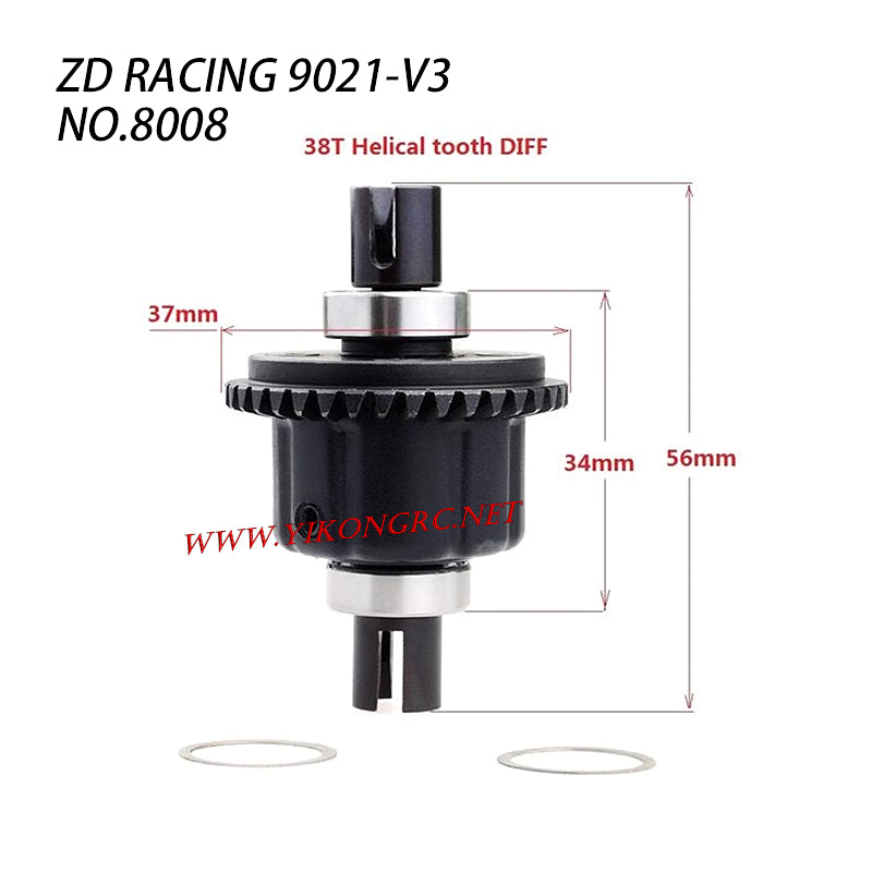 ZD RACING 9021-V3 Parts Differential CNC 8008 size