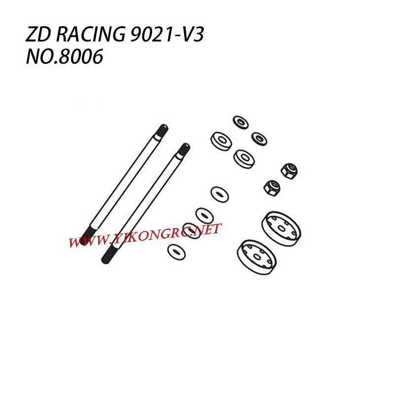 ZD RACING 9021-V3 Parts Rear Shock Absorber Shafts 8006