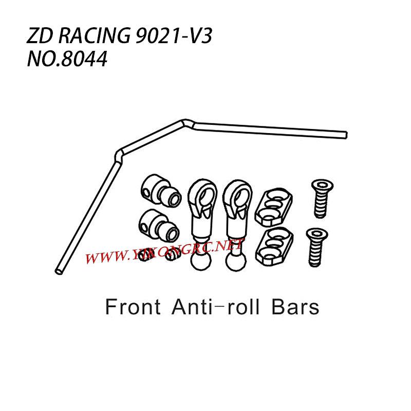 ZD RACING 9021-V3 RC Car Parts Front Anti-roll Bars 8044