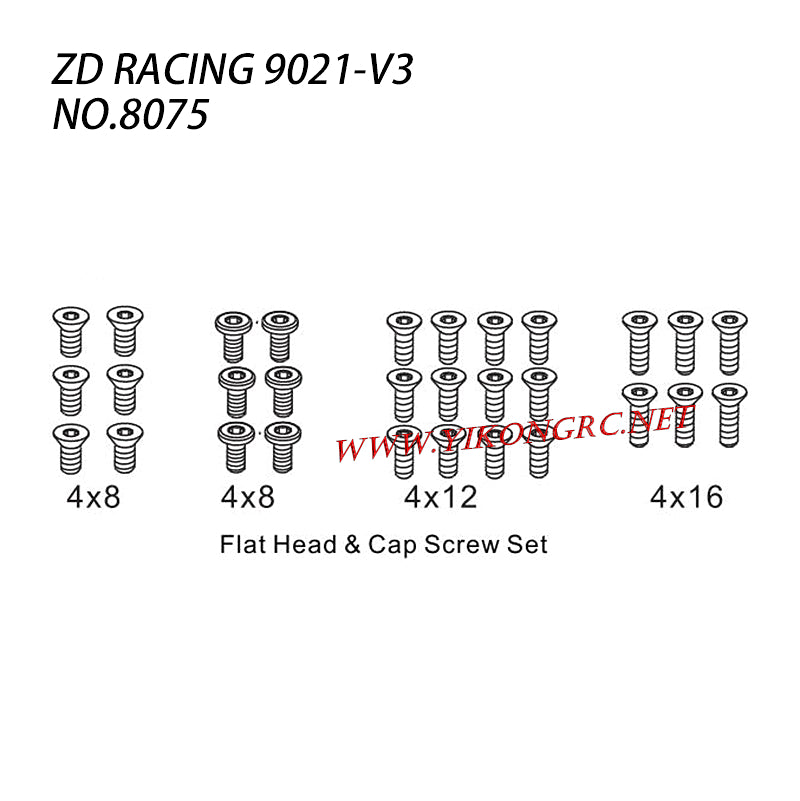 ZD RACING 9021-V3 RC Car Parts Screws 8075