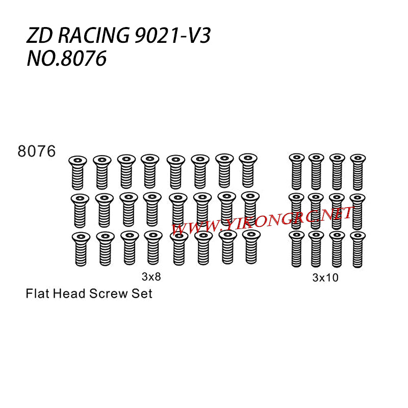 ZD RACING 9021-V3 RC Car Parts Screws 8076