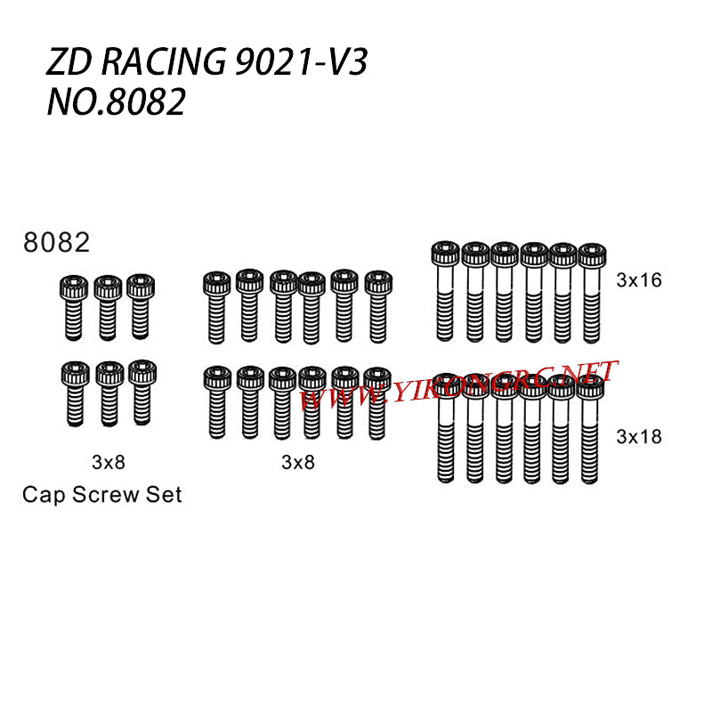 ZD RACING 9021-V3 RC Car Parts Screws 8082