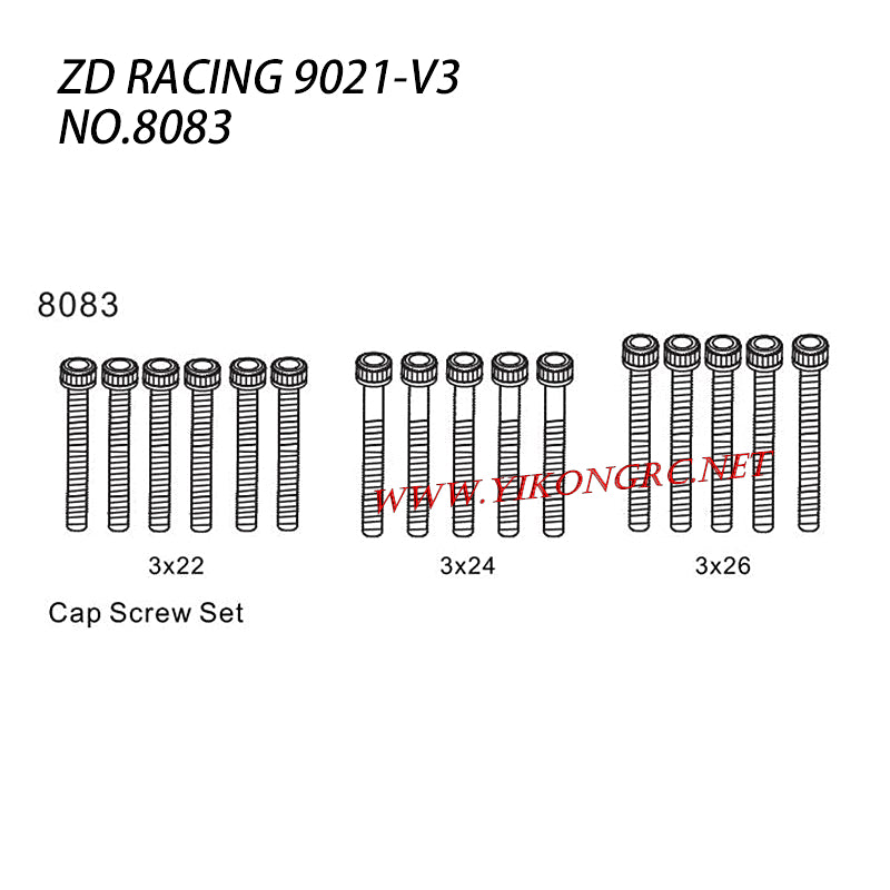 ZD RACING 9021-V3 RC Car Parts Screws 8083