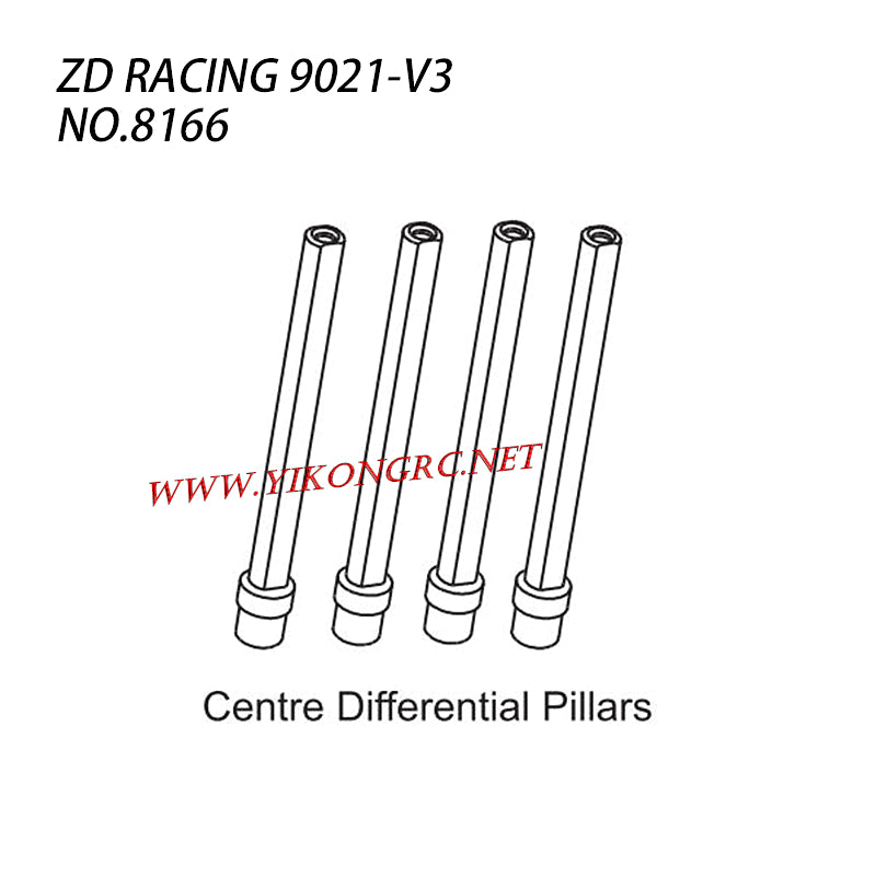 ZD RACING 9021-V3 RC Vehicle Parts Center Differential Pillars 8166