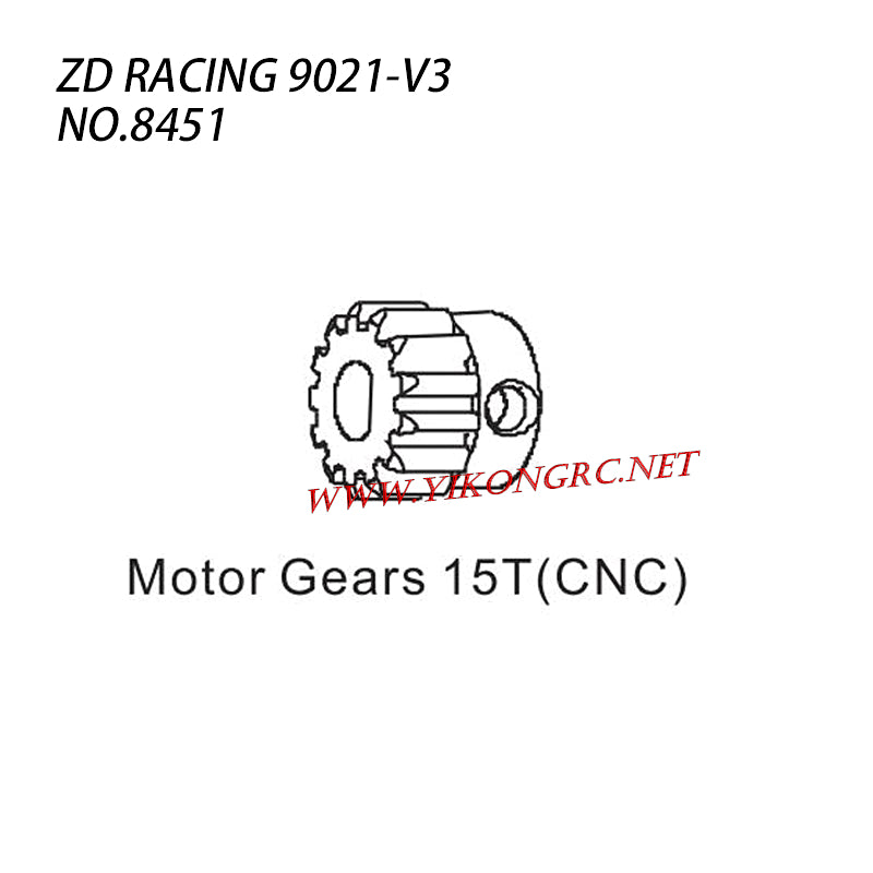ZD RACING 9021-V3 RC Vehicle Parts Upgrade Motor Gears CNC 15T