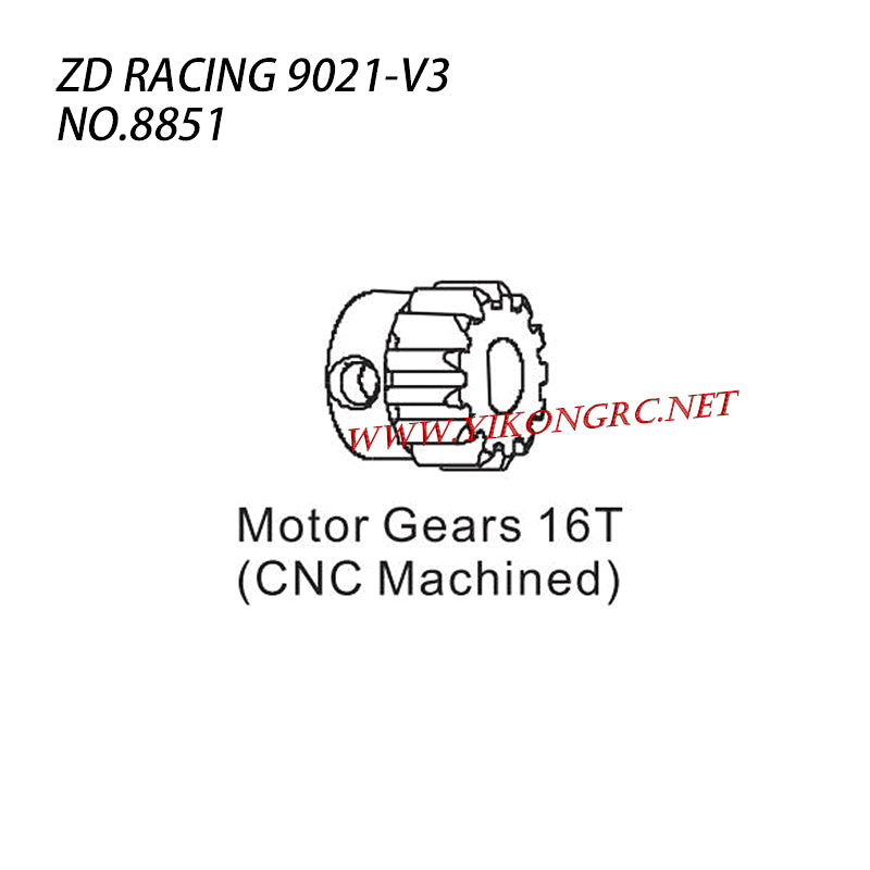 ZD RACING 9021-V3 RC Vehicle Parts Upgrade Motor Gears CNC 16T
