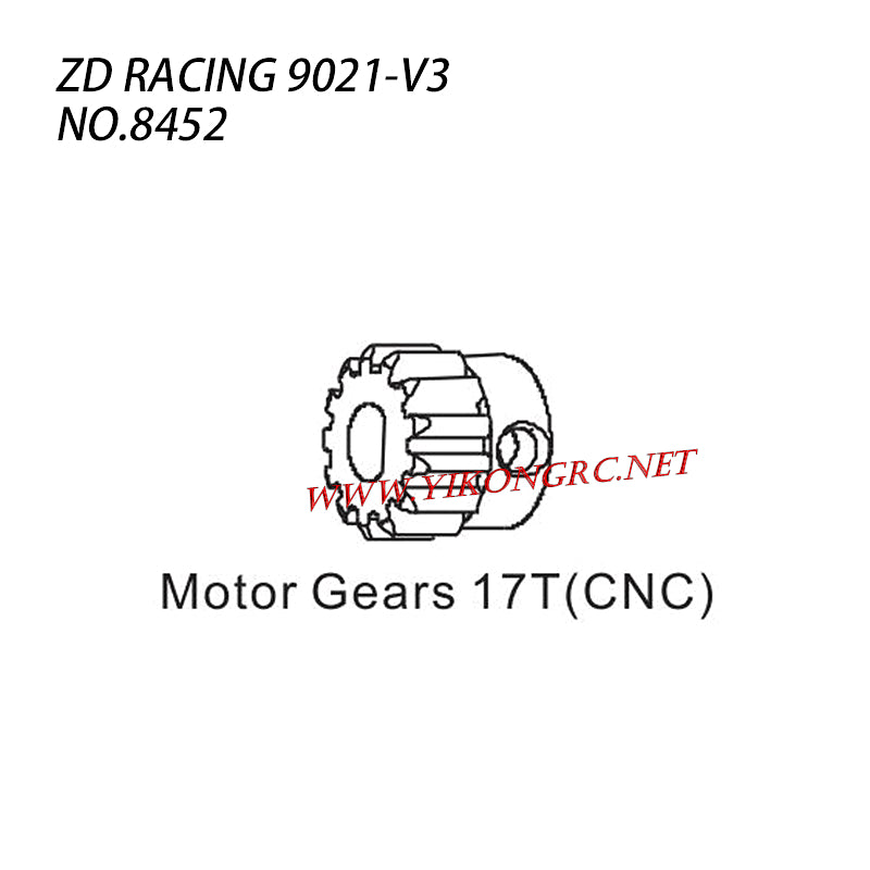 ZD RACING 9021-V3 RC Vehicle Parts Upgrade Motor Gears CNC 17T