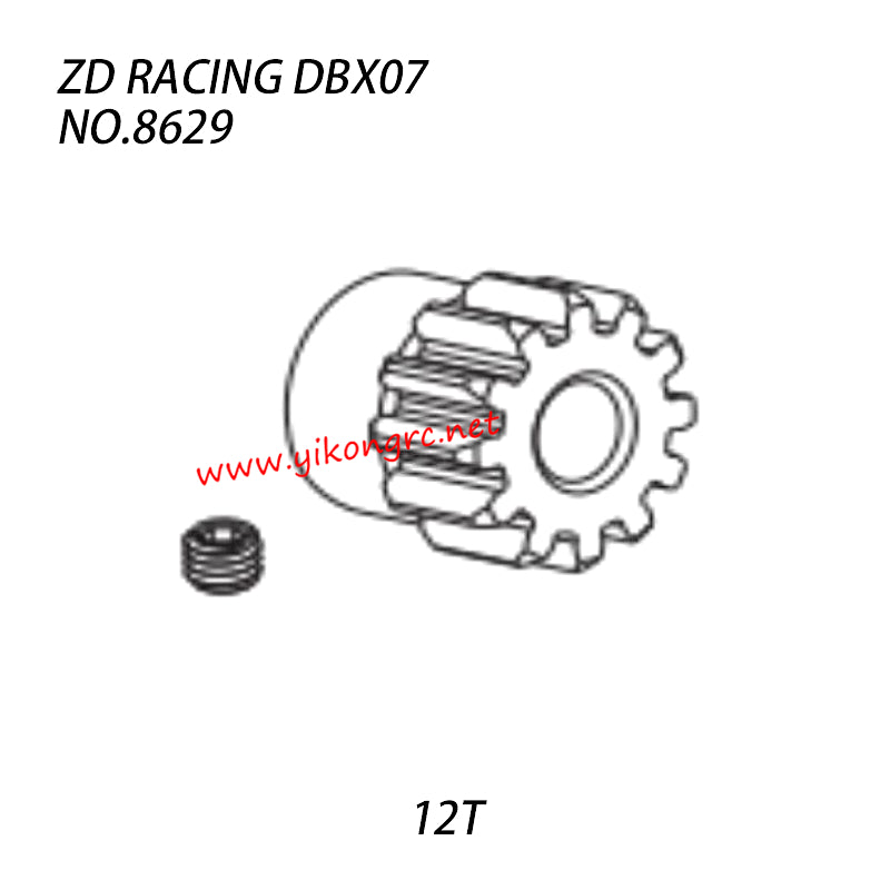 ZD RACING DBX-07 Parts 12T Motor Gear 8629