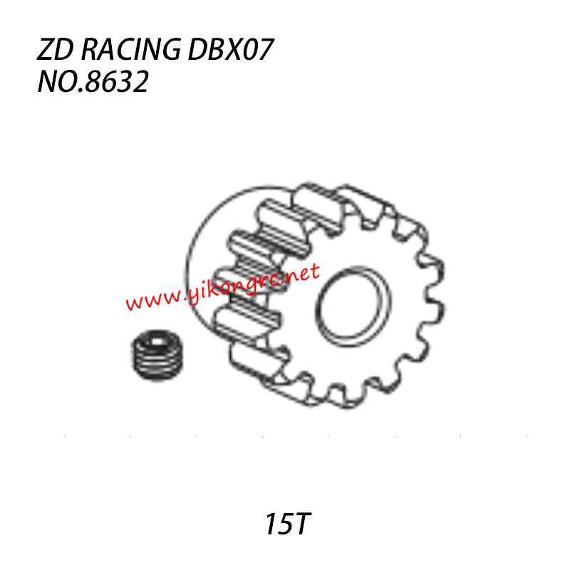 ZD RACING DBX-07 Parts 15T Motor Gear 8632