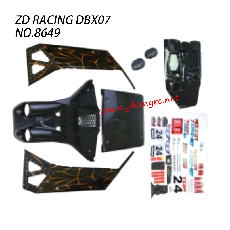 ZD RACING DBX-07 Parts Body Shell Black 8649 black