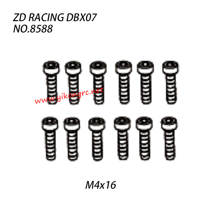 ZD RACING DBX-07 Parts Cap Screws (M4x16) 8588