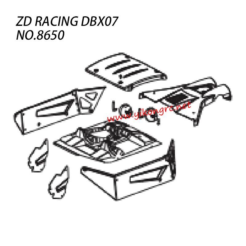 ZD RACING DBX-07 Parts Clear Body 8650
