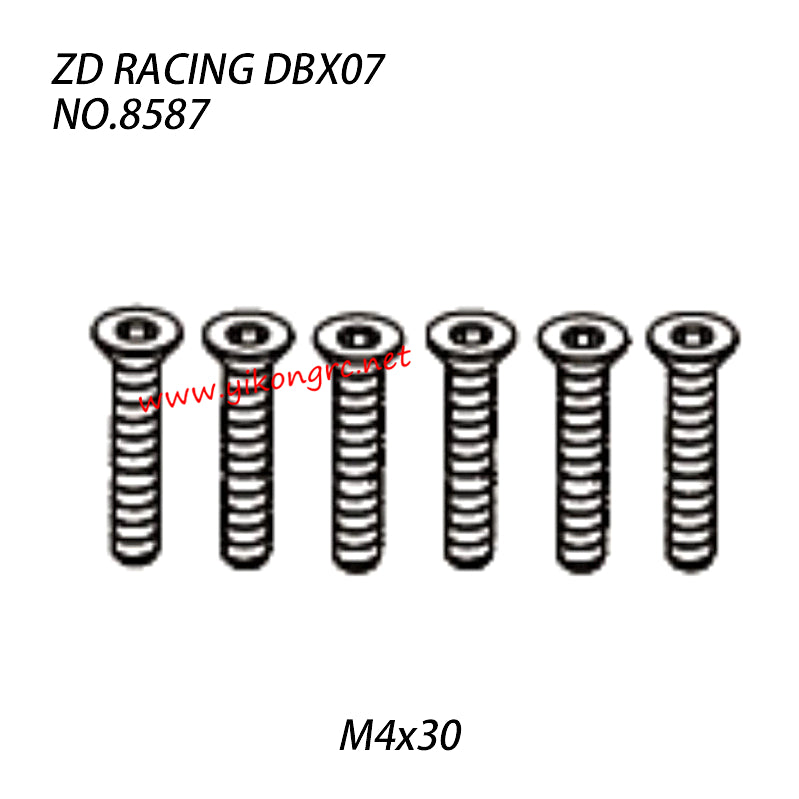ZD RACING DBX-07 Parts Flat Head Screws (M4x30) 8587