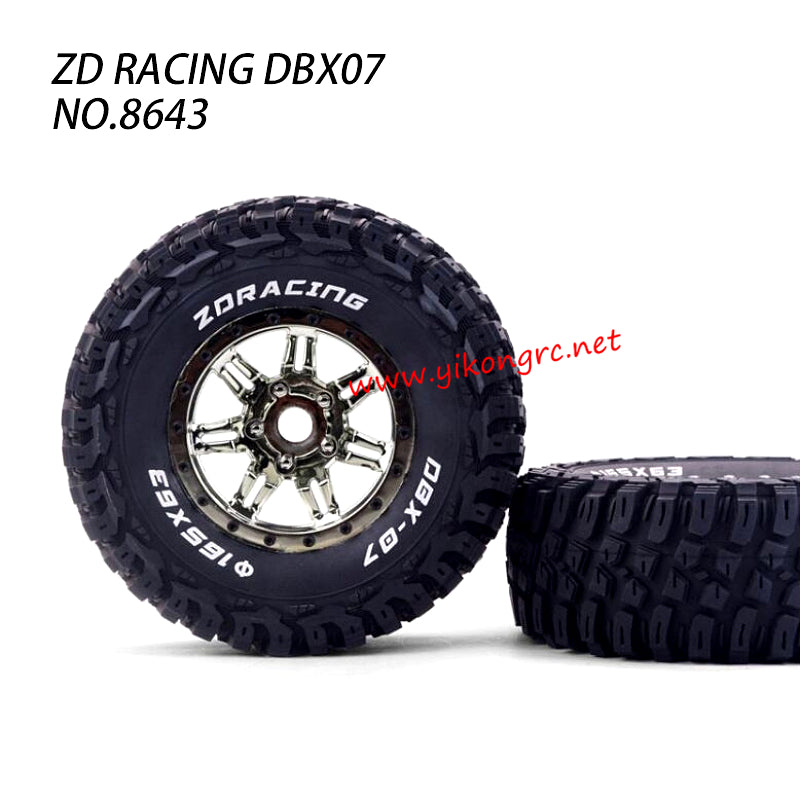 ZD RACING DBX-07 Parts Tire Assembly Titanium 8643 2pcs
