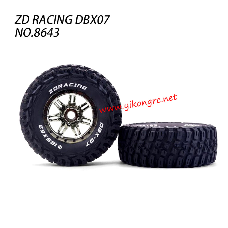 ZD RACING DBX-07 Parts Tire Assembly Titanium 8643 gray