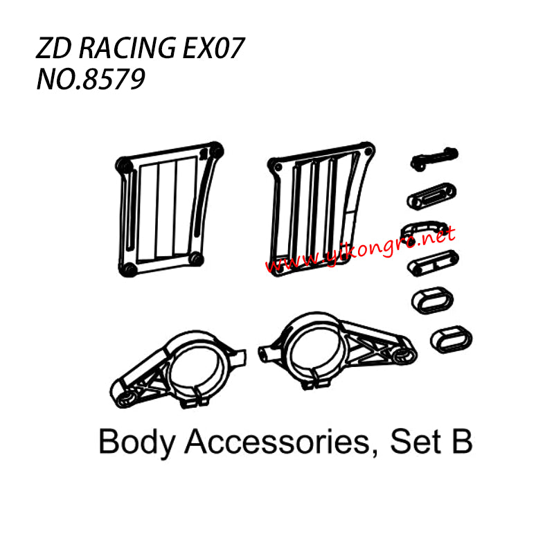 ZD RACING EX-07 RC Car Parts Body Accessories Set B 8579