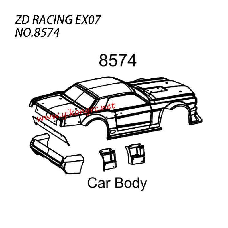 ZD RACING EX-07 RC Car Parts Body Set 8574