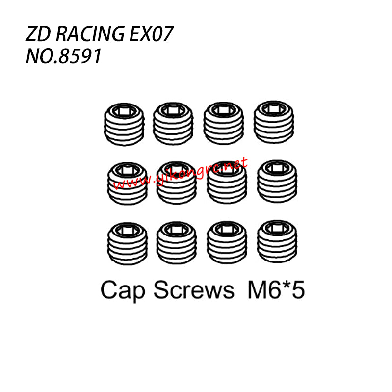 ZD RACING EX-07 RC Car Parts Cap Screws M6X5 8591