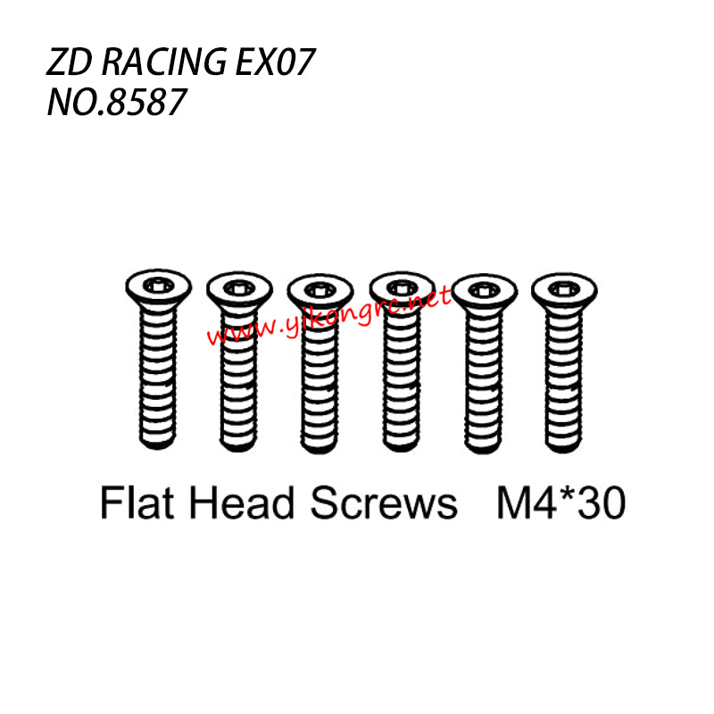 ZD RACING EX-07 RC Car Parts Flat Head Screws M4X30 8587