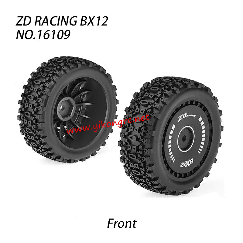 ZD Racing BX-12 Parts Front Pre Glued Tires 16109