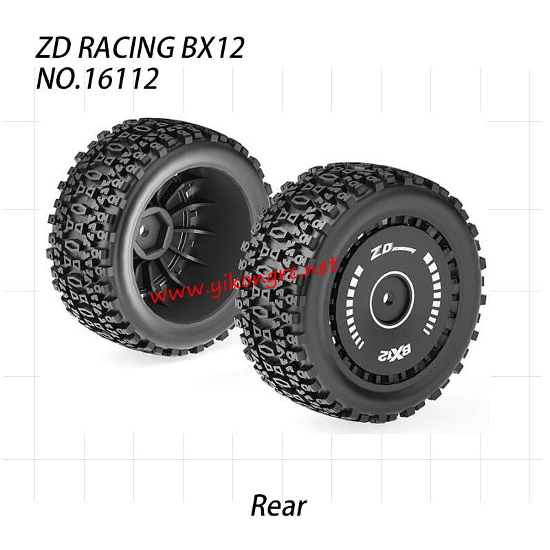ZD Racing BX-12 Parts Rear Tire Assembly 16112